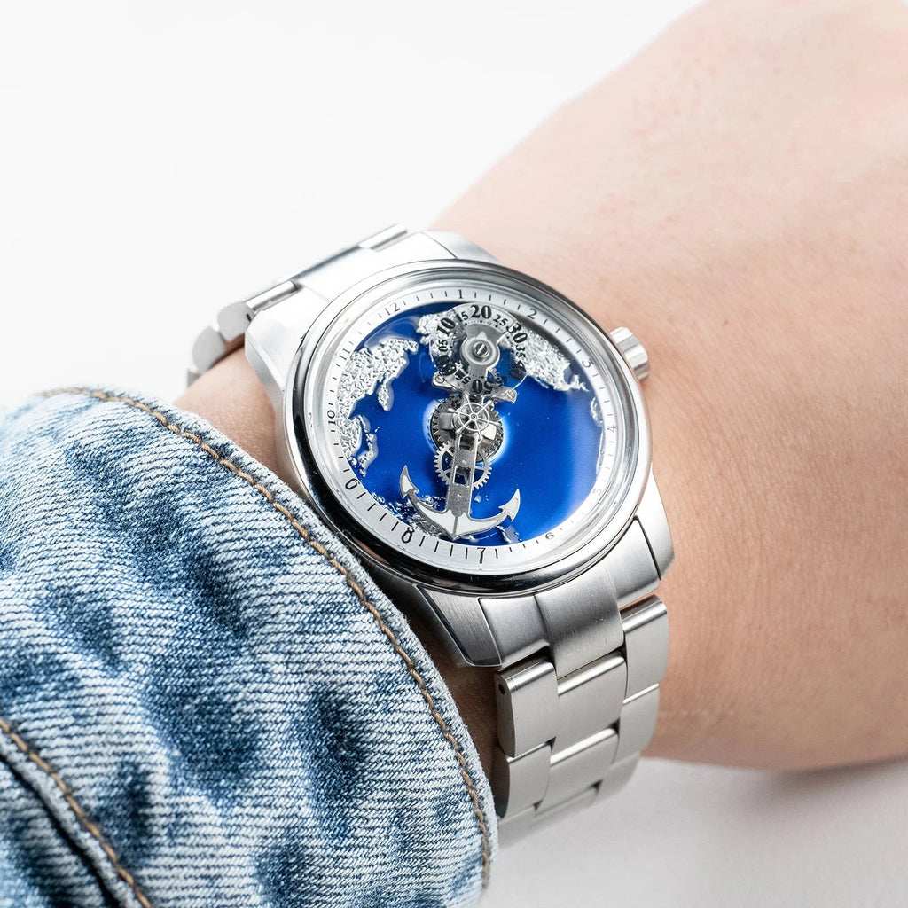 OBLVLO JM-SS Transparent Automatic Watch – 42mm Steel