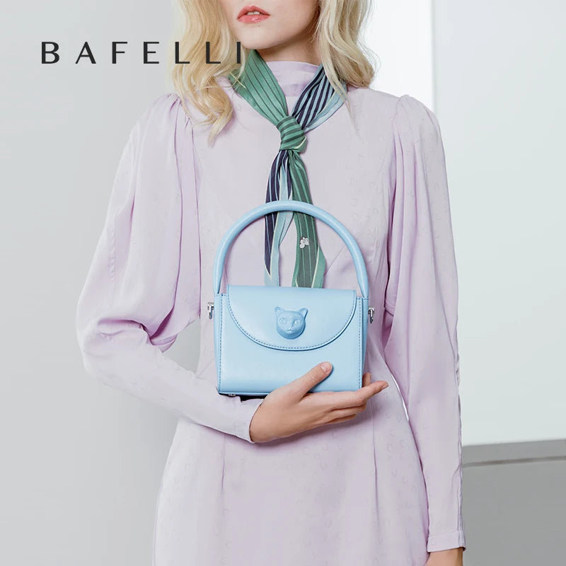 ORIGINAL BAFELLI BAG WOMEN‘S 2026 NEW SMALL LEATHER HANDBAGS LUXURY FASHION BRAND CROSSBODY CAT PURSE DESIGNER STYLE Smash Price Shop