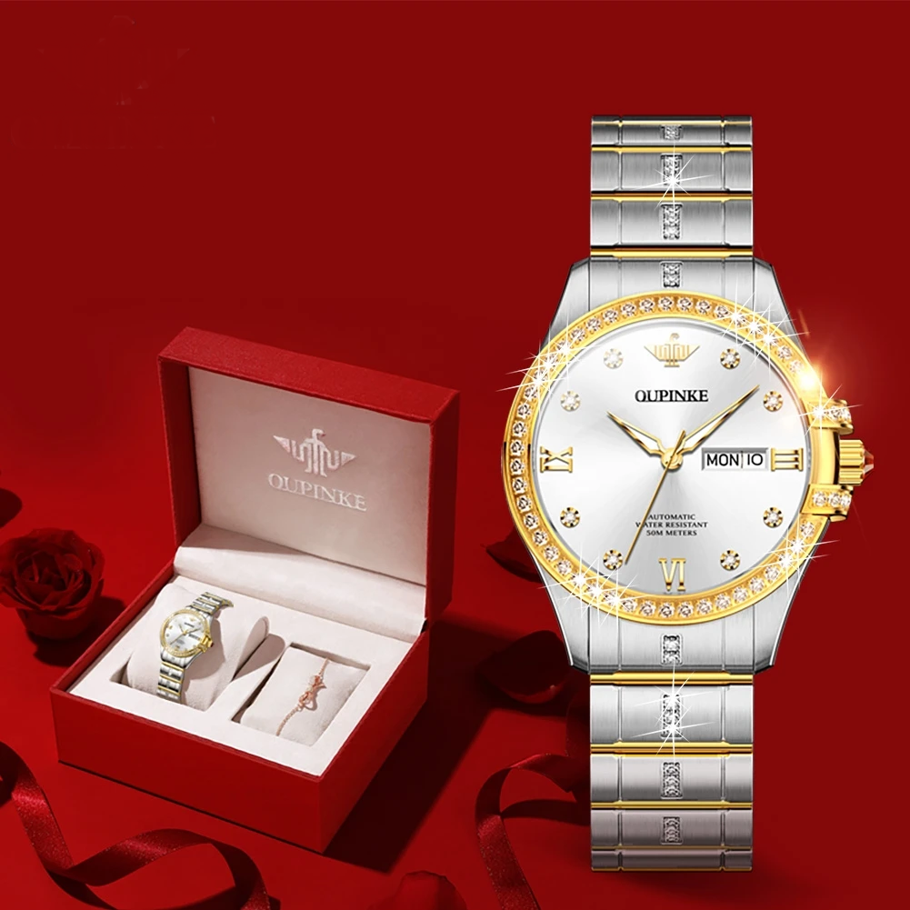 OUPINKE Diamond Women’s Automatic Watch 5ATM