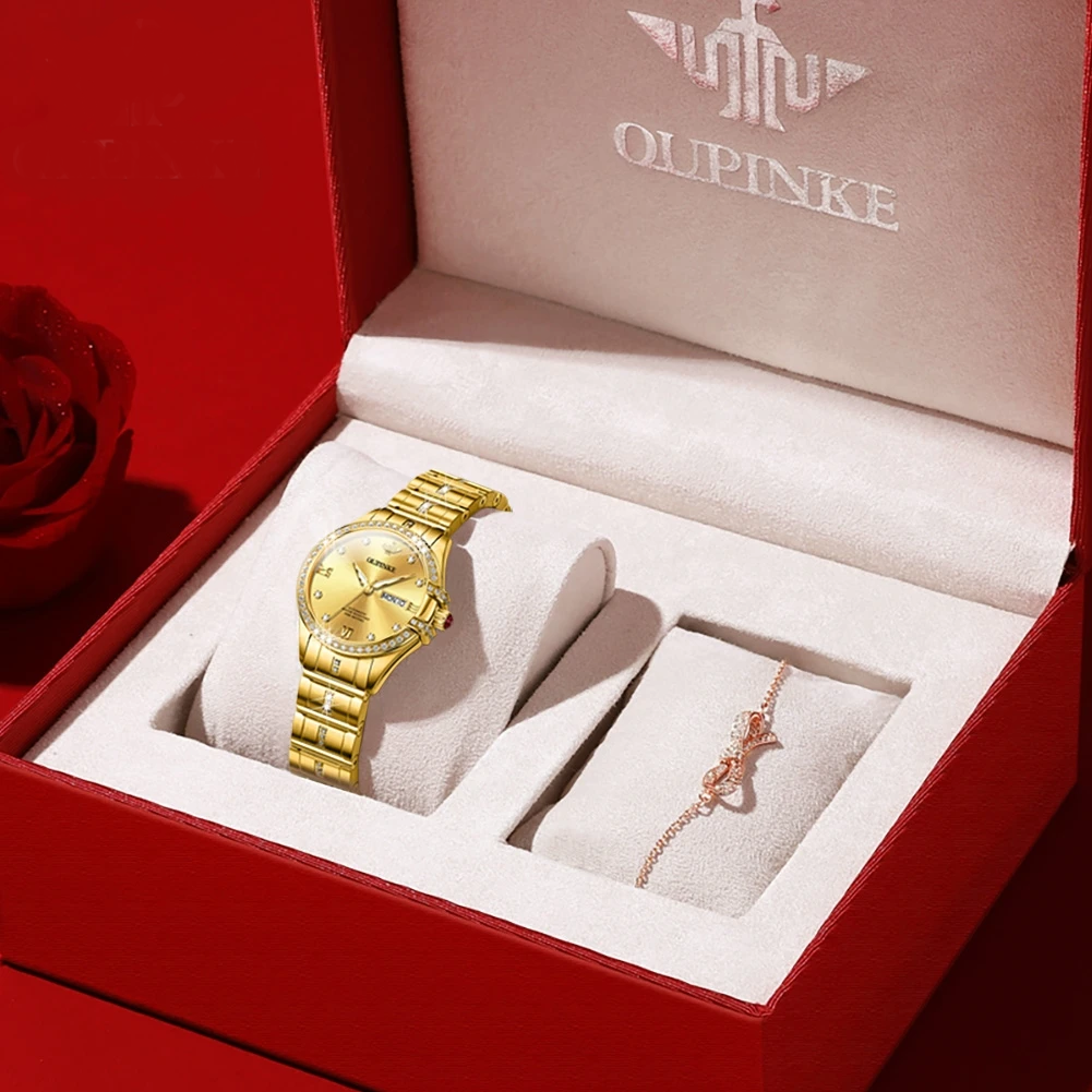 OUPINKE Diamond Women’s Automatic Watch 5ATM