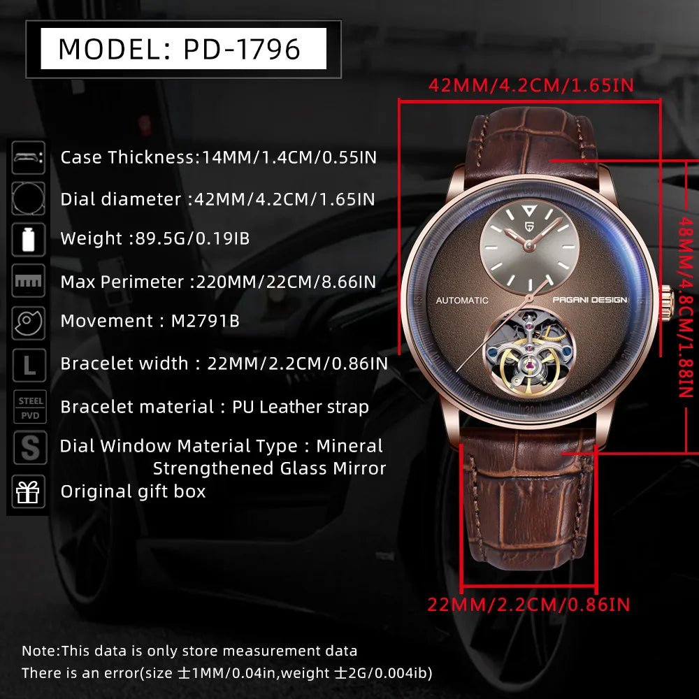 Pagani Design Men's Watch – 42mm Luxury Automatic 2025