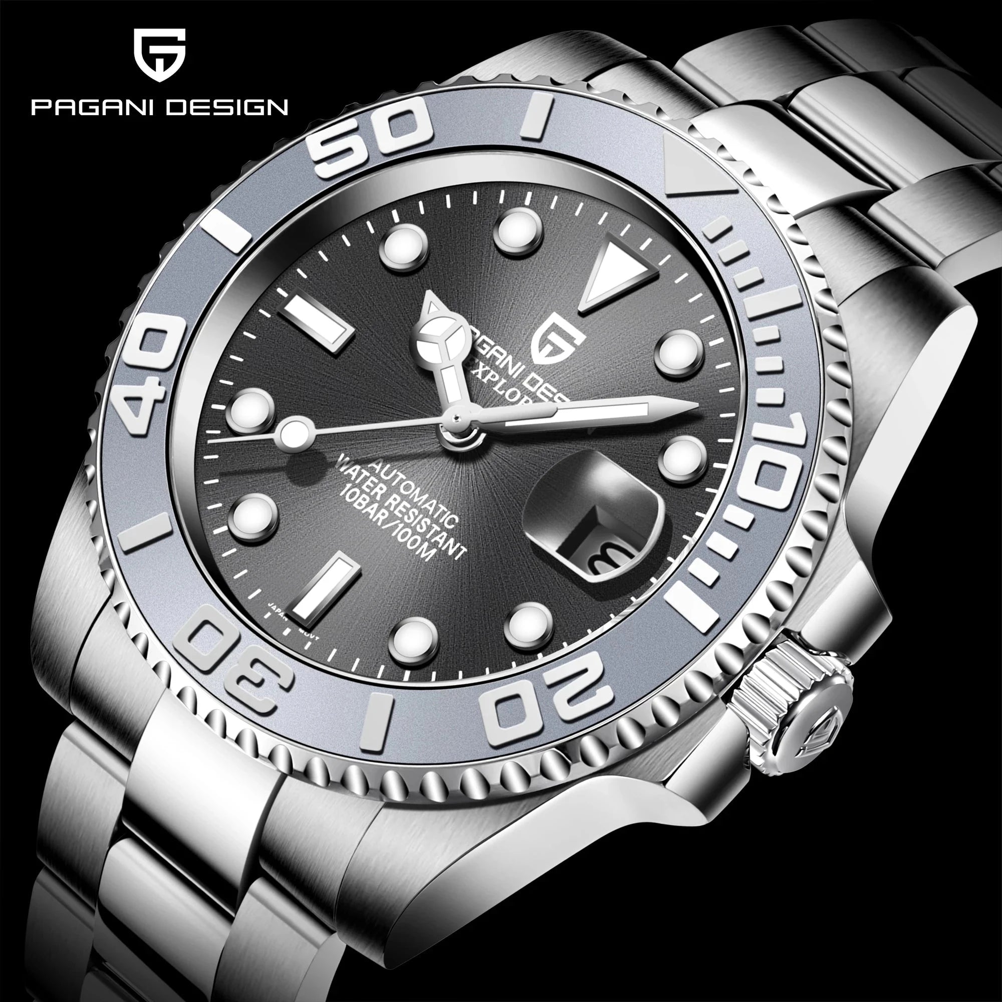 PAGANI DESIGN NH35 Dive Watch – Automatic, Ceramic Bezel, 10BAR