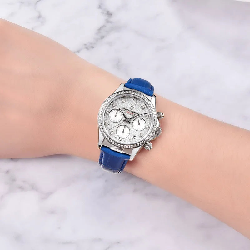 PAGANI DESIGN PD-1730 Luxury Diamond Quartz Watch – 36mm Smash Price Shop Women's Watch