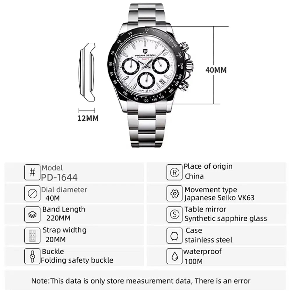 Pagani PD-1644 Chronograph Watch – 10BAR Steel Smash Price Shop Men's Watch
