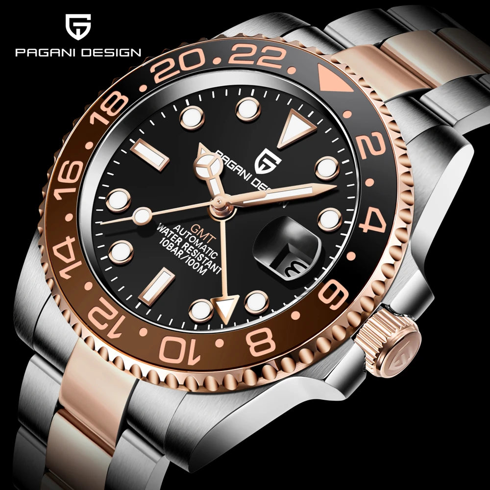 PAGANI PD-1662 GMT Watch – Rose Gold Sapphire Automatic 40MM