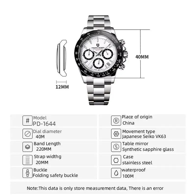 PAGANI PD1644 Chronograph Watch – Chocolate, Quartz, 10BAR