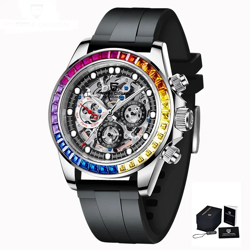 PAGANI Rainbow Skeleton Watch – Automatic Men’s Timepiece