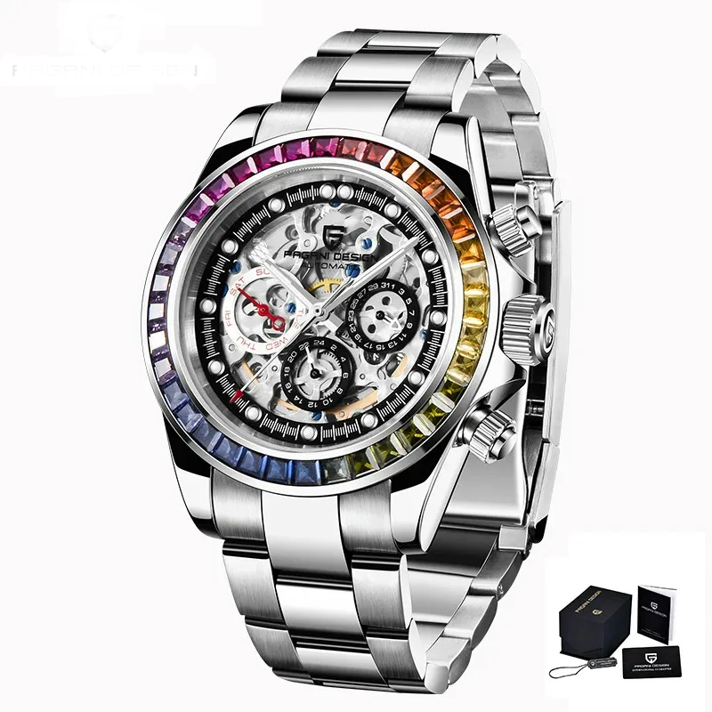 PAGANI Rainbow Skeleton Watch – Automatic Men’s Timepiece