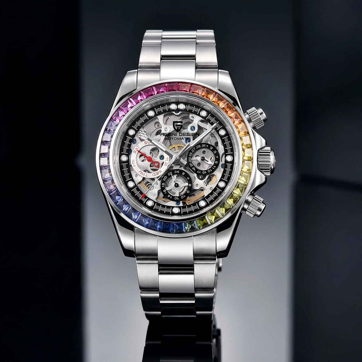 Pagani Rainbow Skeleton Watch – Automatic Sapphire Smash Price Shop Men's Watch