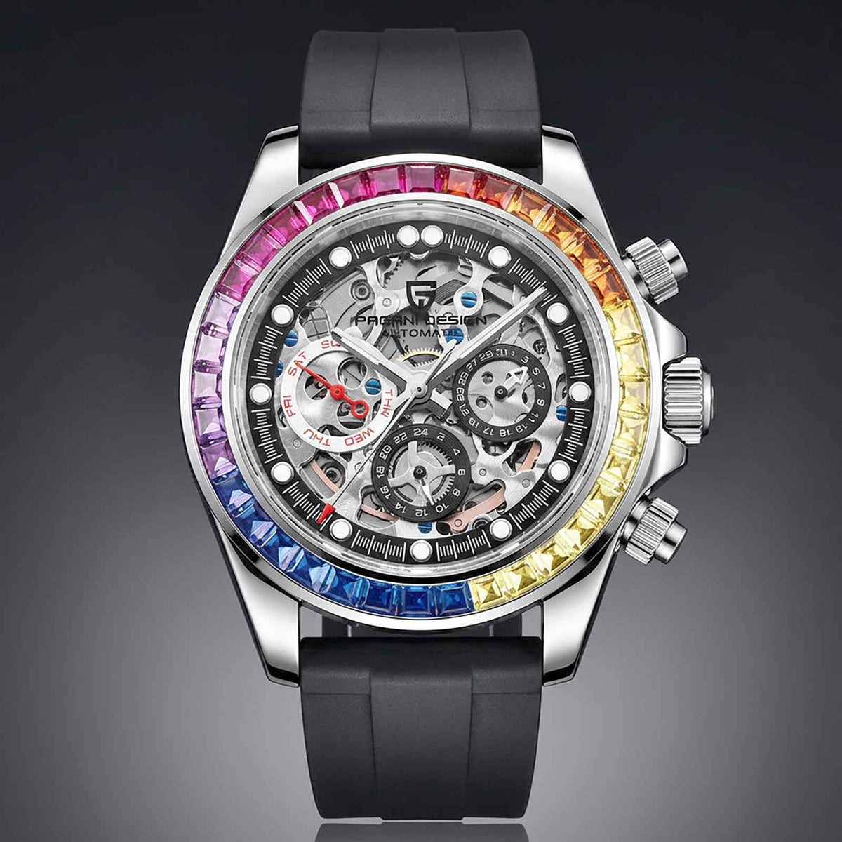 Pagani Rainbow Skeleton Watch – Automatic Sapphire Smash Price Shop Men's Watch