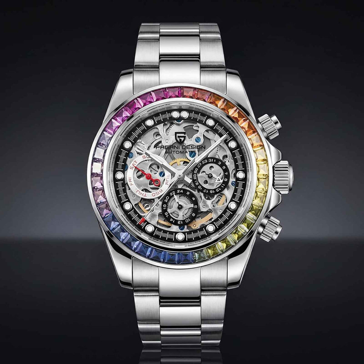 Pagani Rainbow Skeleton Watch – Automatic Sapphire Smash Price Shop Men's Watch