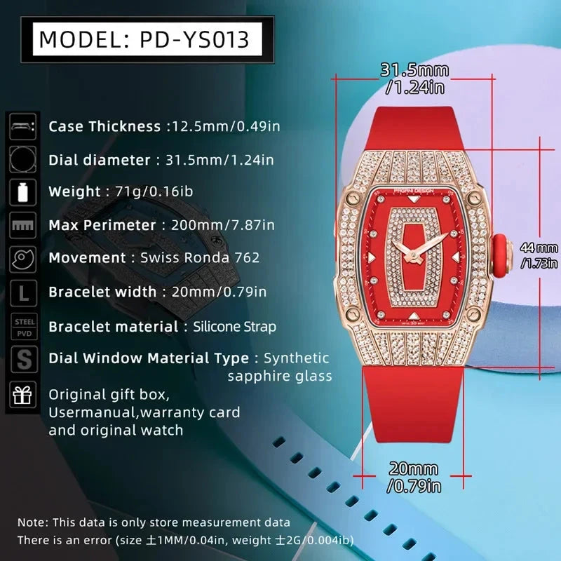 PAGANI Women’s Quartz Watch – Sapphire, 100M Waterproof