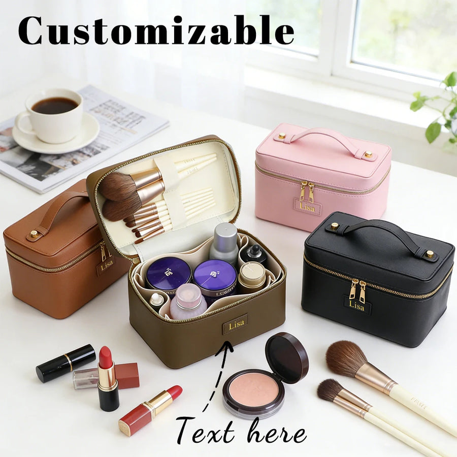 Personalized PU Leather Cosmetic Bag – product image 1