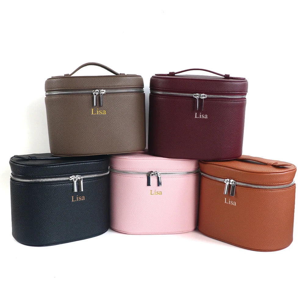 Personalized PU Leather Travel Cosmetic Case – product image 3