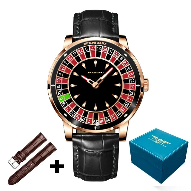 PINDU NH35 Roulette Watch – Rotating Dial, Diamond Hands, Auto Smash Price Shop Men's Watch