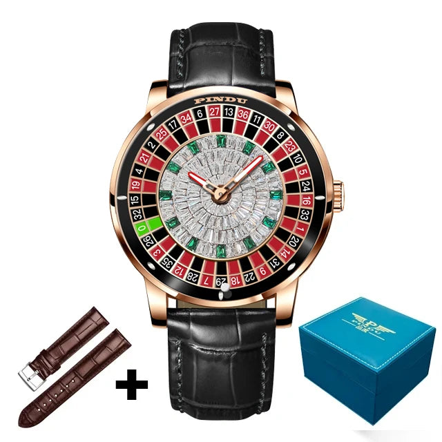 PINDU NH35 Roulette Watch – Rotating Dial, Diamond Hands, Auto Smash Price Shop Men's Watch