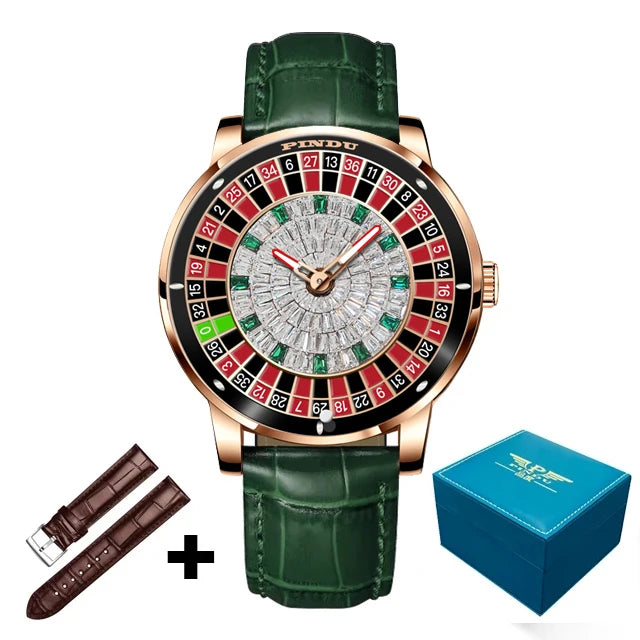 PINDU NH35 Roulette Watch – Rotating Dial, Diamond Hands, Auto Smash Price Shop Men's Watch