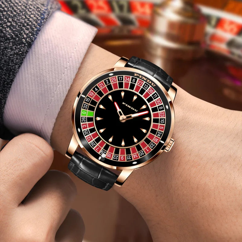 PINDU NH35 Roulette Watch – Rotating Dial, Diamond Hands, Auto Smash Price Shop Men's Watch