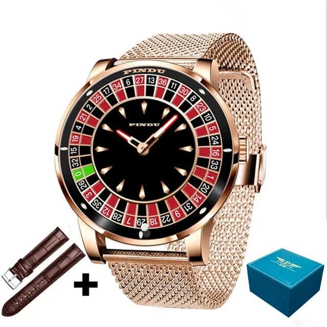 PINDU NH35 Roulette Watch – Rotating Dial, Diamond Hands, Auto Smash Price Shop Men's Watch