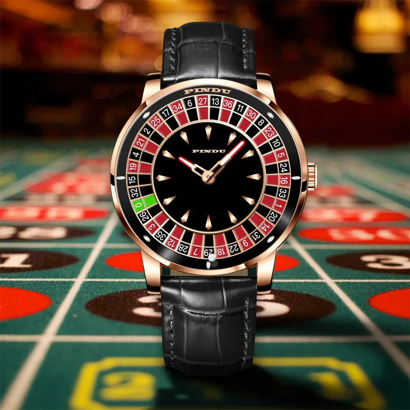PINDU NH35 Roulette Watch – Rotating Dial, Diamond Hands, Auto Smash Price Shop Men's Watch