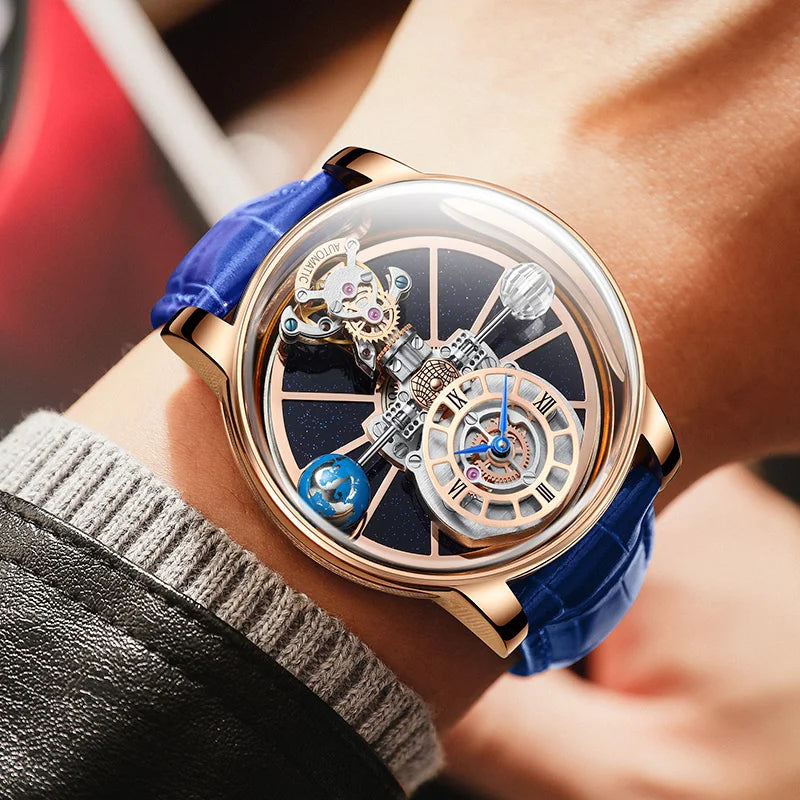 PINDU P5015 Starry Sky Quartz Watch – Roman Dial 45mm
