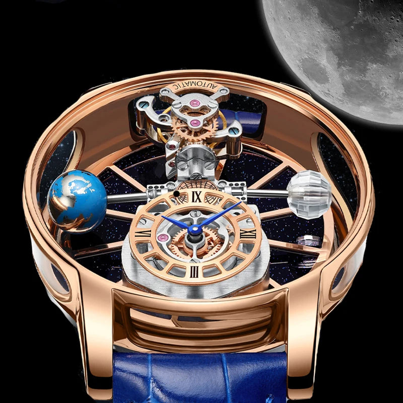 PINDU P5015 Starry Sky Quartz Watch – Roman Dial 45mm