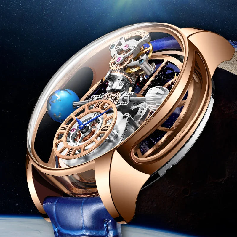 PINDU P5015 Starry Sky Quartz Watch – Roman Dial 45mm