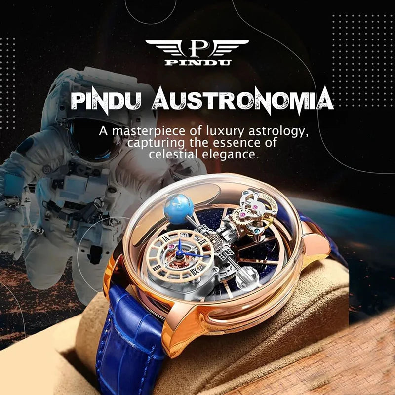 PINDU P5015 Starry Sky Quartz Watch – Roman Dial 45mm