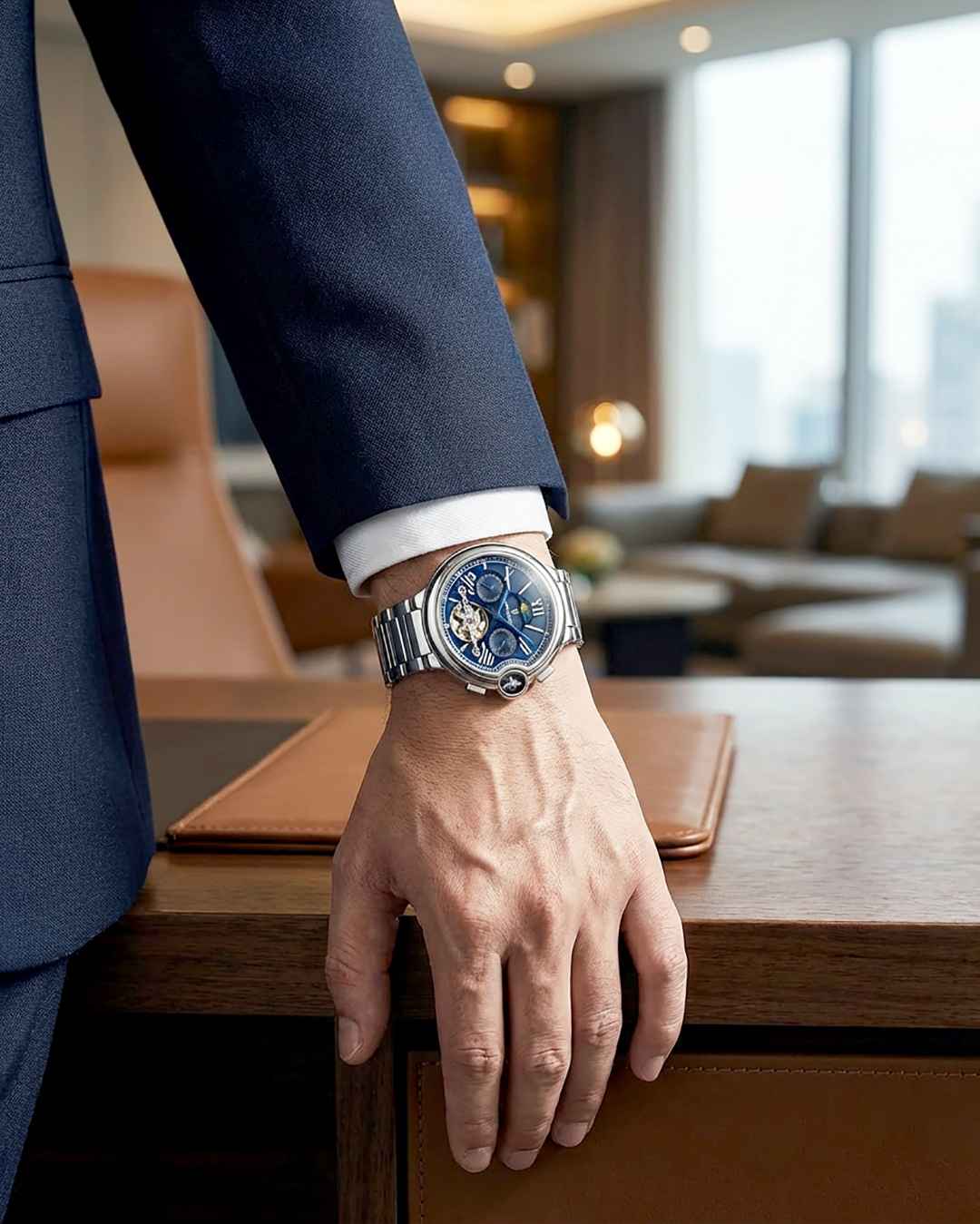 POEDAGAR Tourbillon Automatic Watch – Stainless Steel 45MM Smash Price Shop Men's Watch