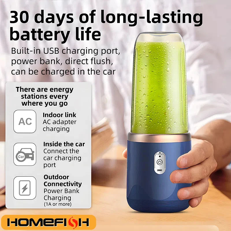 Portable USB Juicer Blender – 400ml Smoothie Maker