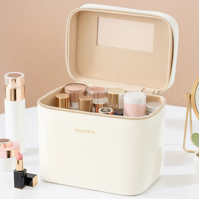 Portable Waterproof Makeup Organizer Bag in Milky white single box large [24*17*20] – product image 12