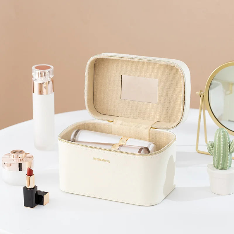 Portable Waterproof Makeup Organizer Bag in Milky white single box small [21*13*14] – product image 18