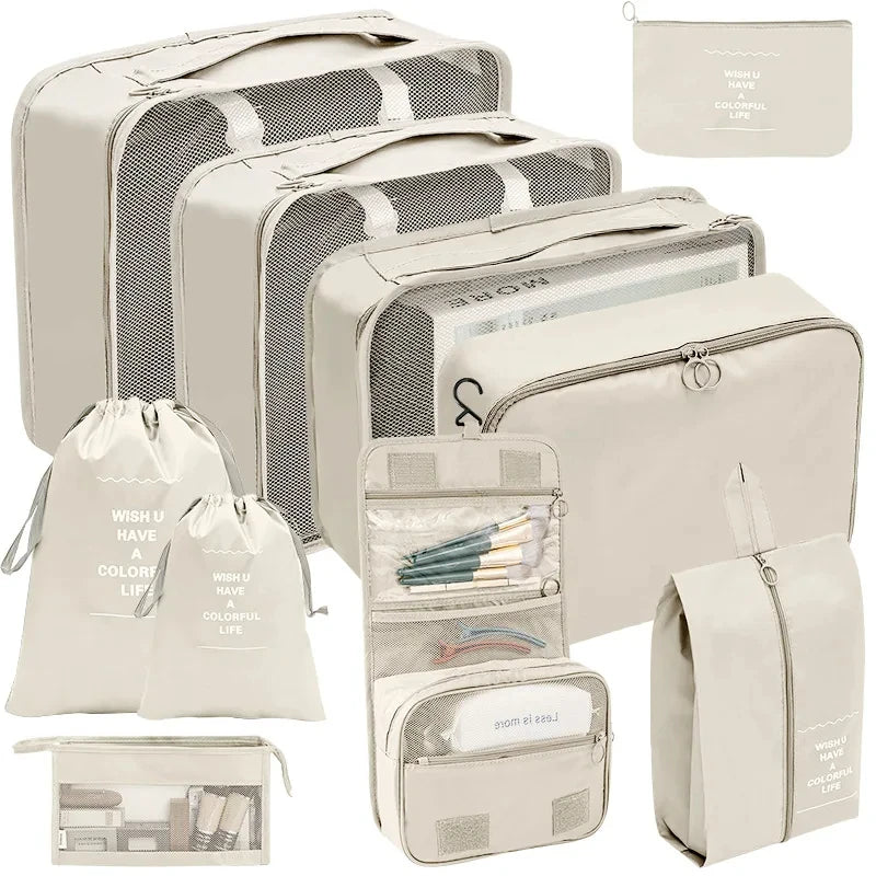 Premium Travel Packing Cubes Organizer Set in 10 pcs beige / GERMANY – product image 5