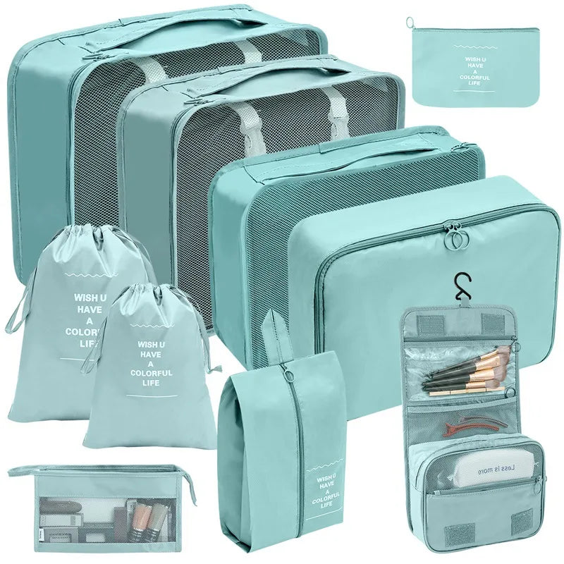 Premium Travel Packing Cubes Organizer Set in 10 pcs Lake Blue / GERMANY – product image 10