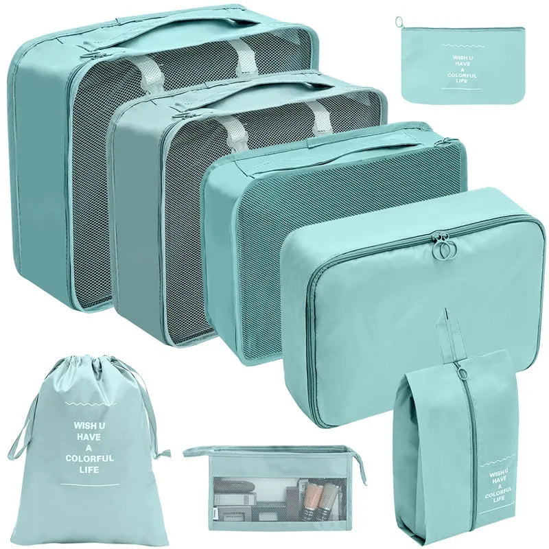 Premium Travel Packing Cubes Organizer Set in 8 pcs Lake Blue / GERMANY – product image 12