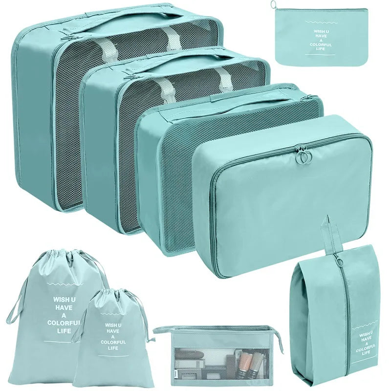 Premium Travel Packing Cubes Organizer Set in 9 pcs Lake Blue / GERMANY – product image 14