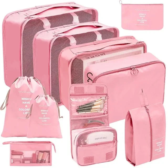 Premium Travel Packing Cubes Organizer Set in 10 pcs pink / GERMANY – product image 17