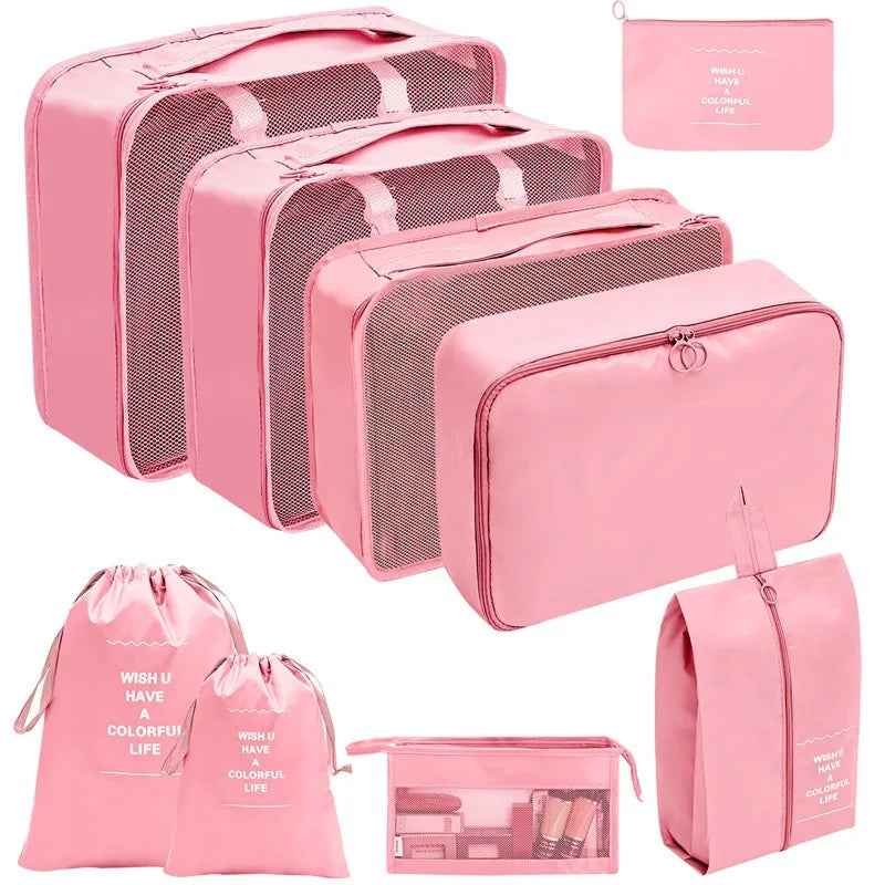 Premium Travel Packing Cubes Organizer Set in 9 pcs pink / GERMANY – product image 21