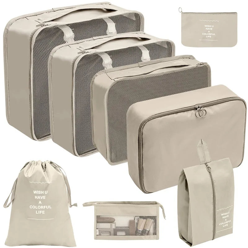 Premium Travel Packing Cubes Organizer Set in 8 pcs beige / GERMANY – product image 33