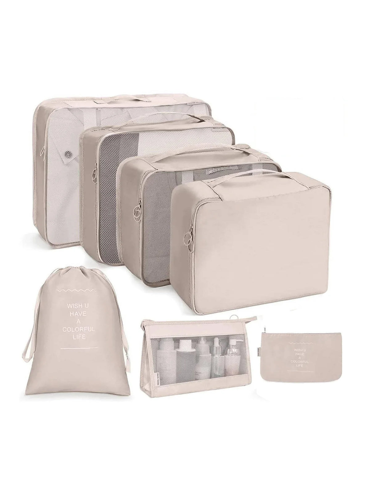 Premium Travel Packing Cubes Organizer Set in 7 pcs beige 1 / GERMANY – product image 35
