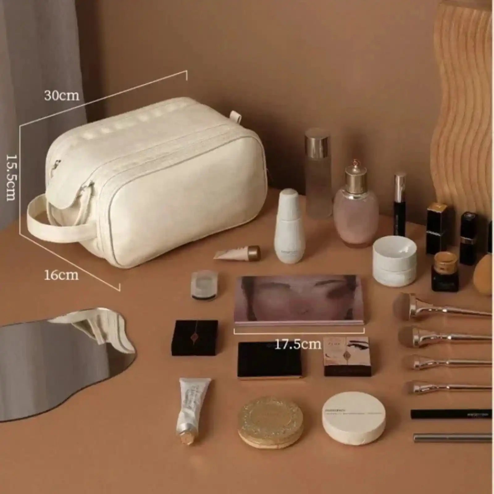 PU Leather Double-Zip Travel Makeup Bag – product image 12