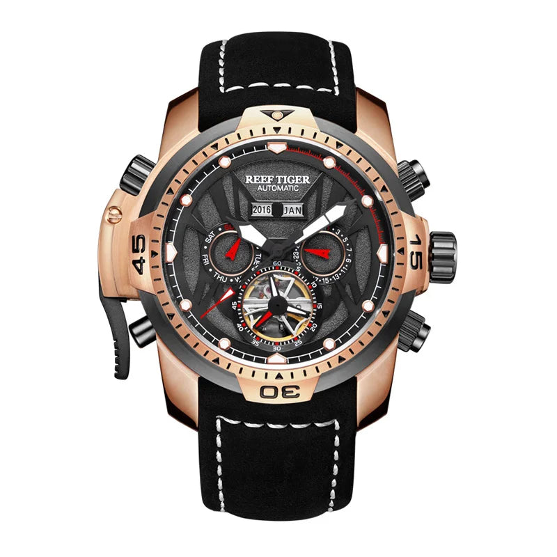 Reef Tiger RGA3532 Men’s Sport Watch – Perpetual Calendar, 10BAR Auto