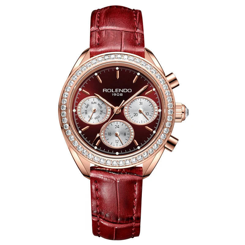 ROLENDO RL7107 Women’s Automatic Watch – Emerald Dial Diamond Luxury Smash Price Shop Women's Watch