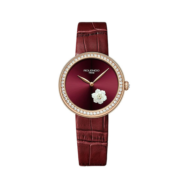 ROLENDO RL7109 Women’s Automatic Watch – Floral Diamond Sapphire Luxury