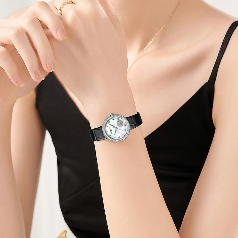 ROLENDO RL7109 Women’s Automatic Watch – Floral Diamond Sapphire Luxury Smash Price Shop Women's Watch