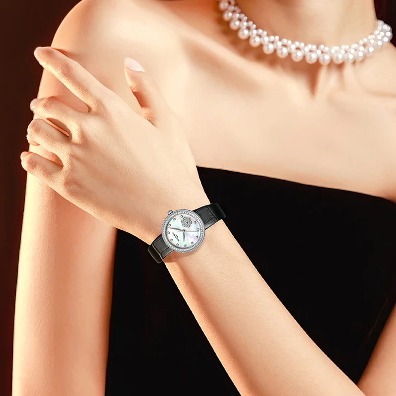 ROLENDO RL7109 Women’s Automatic Watch – Floral Diamond Sapphire Luxury Smash Price Shop Women's Watch