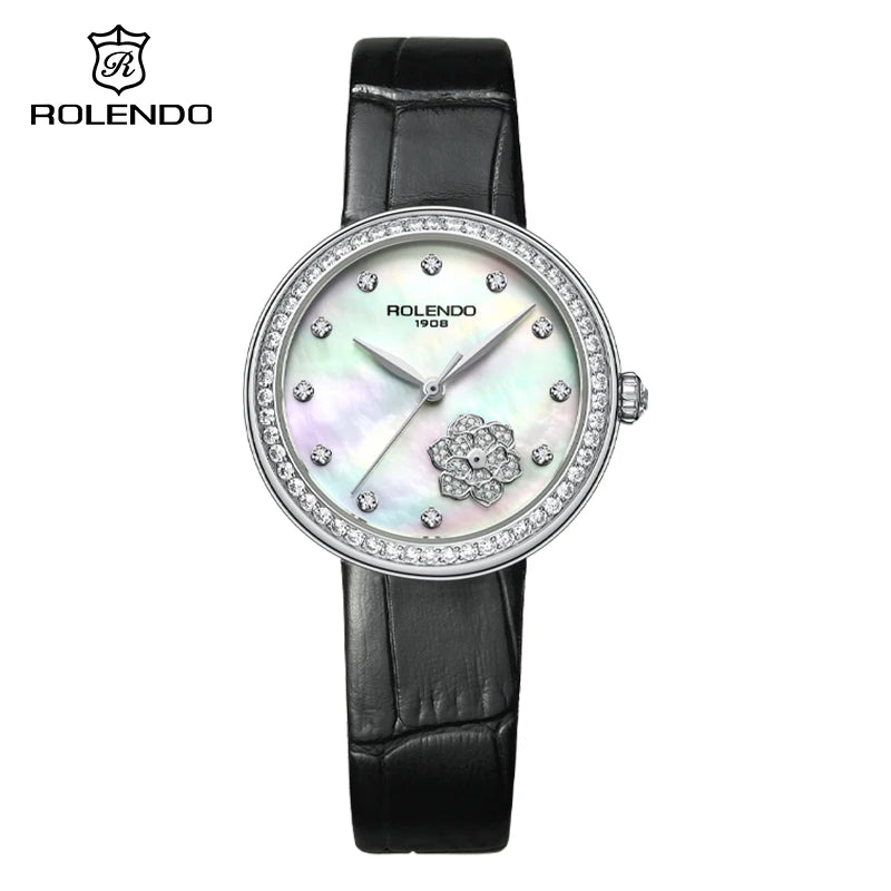 ROLENDO RL7109 Women’s Automatic Watch – Floral Diamond Sapphire Luxury Smash Price Shop Women's Watch