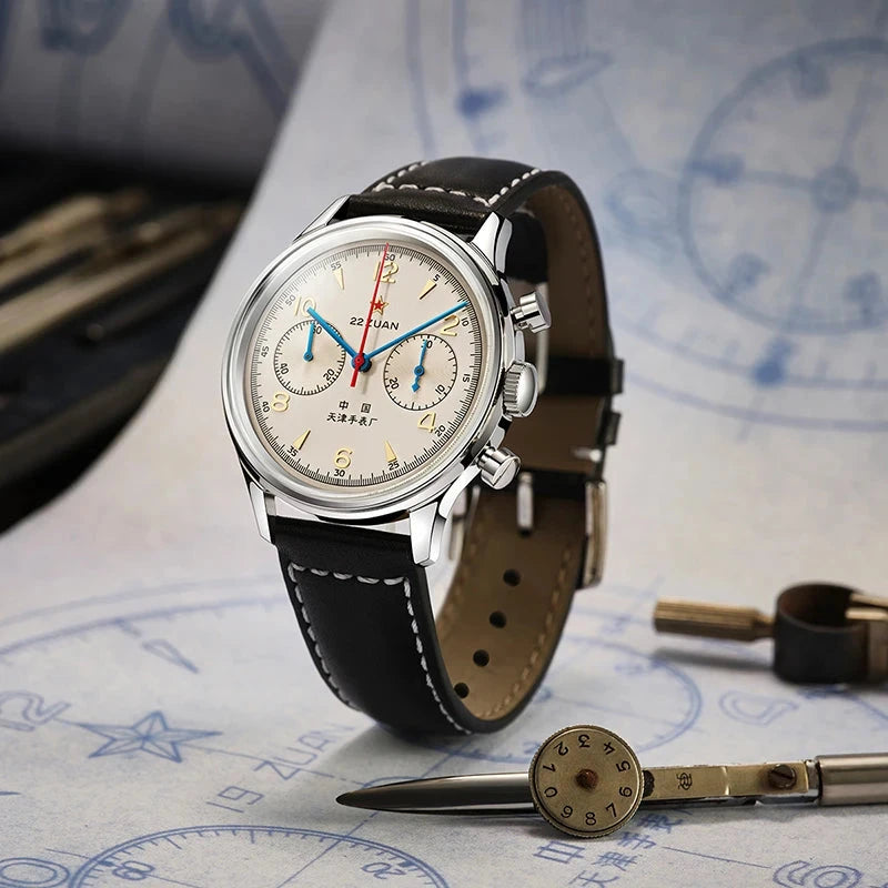 Seagull 1963 ST19 Men’s Mechanical Chronograph Pilot Watch