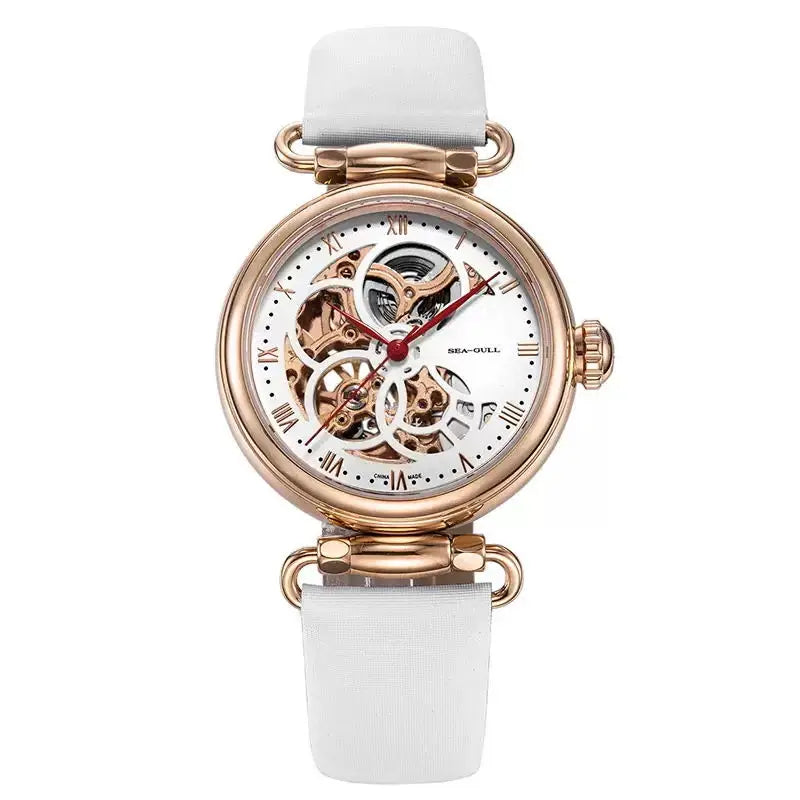 Seagull 6002L Women’s Skeleton Automatic Watch & Necklace Set – Sapphire Luxury Smash Price Shop Women's Watch