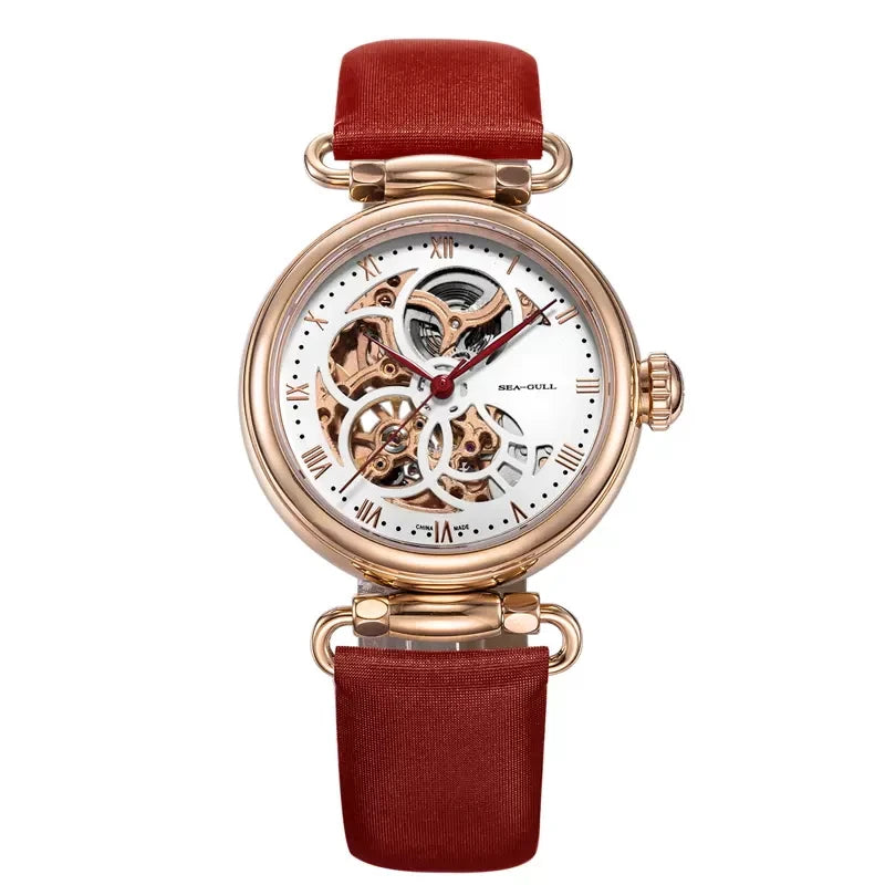 Seagull 6002L Women’s Skeleton Automatic Watch & Necklace Set – Sapphire Luxury Smash Price Shop Women's Watch